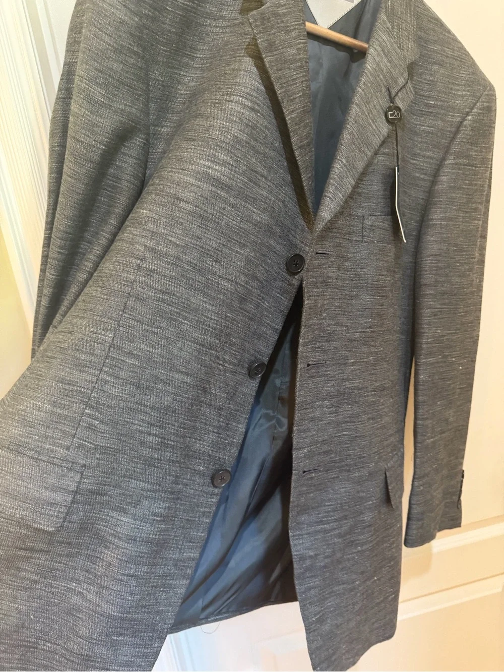 NWT Claiborne 20 linen blend Tailored dark Gray Blazer - Modern Casual size 43R
